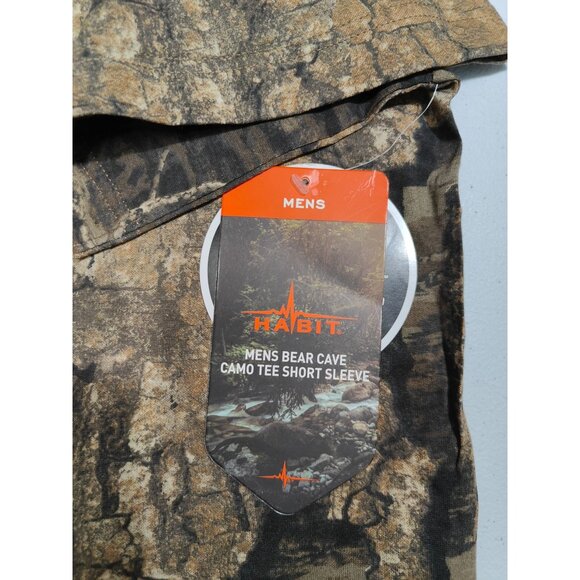 Habit Mens Bear Cave Camo Tee Short Sleeve Stone Cold Graphic - Picture 5 of 5